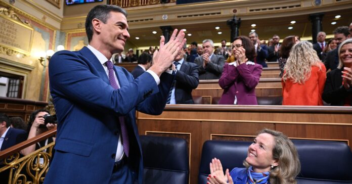 Pedro Sánchez després de ser investit el dijous 16 de novembre (La Moncloa/Flickr)